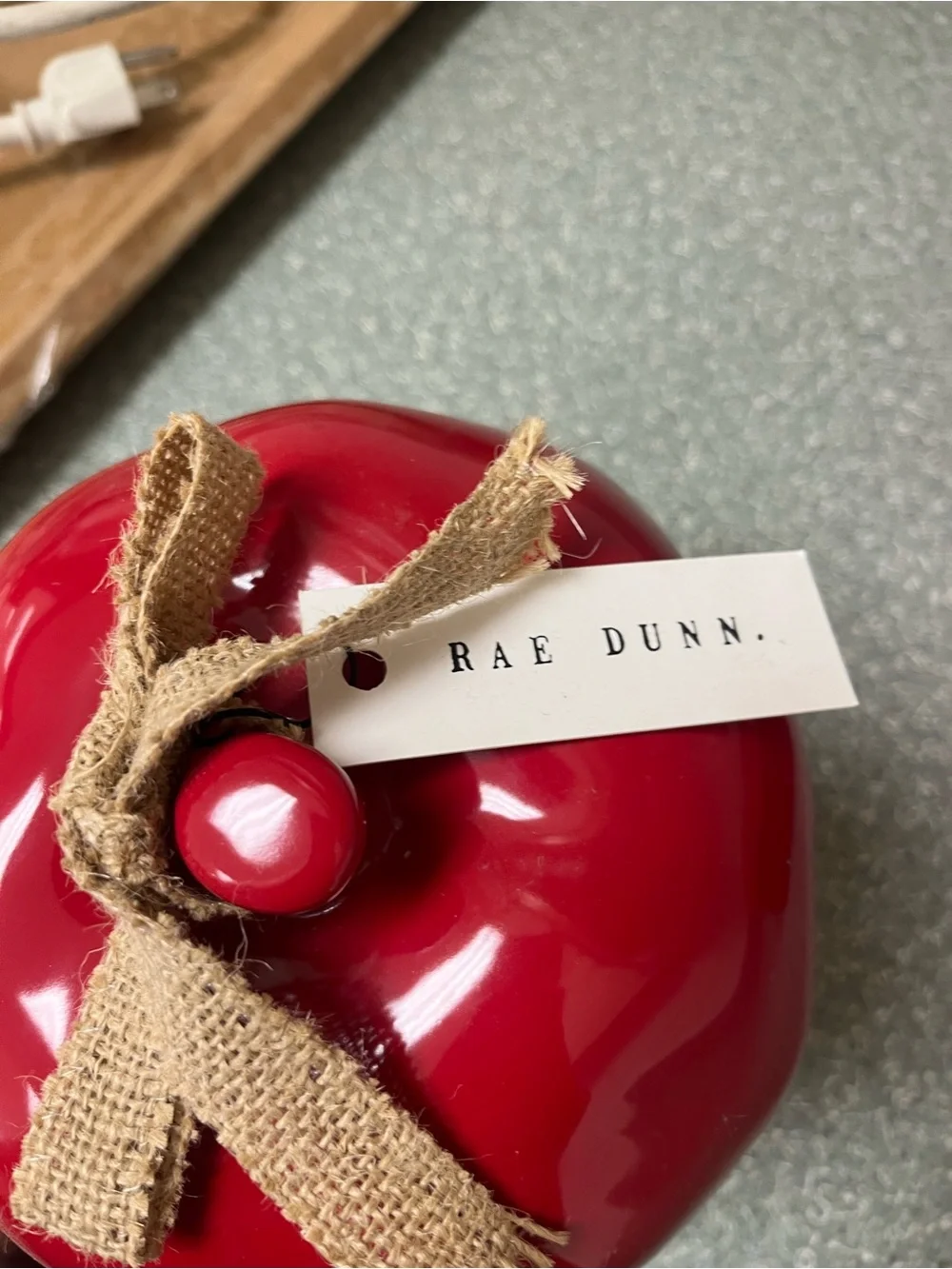 #1 Teacher Red Ceramic Apple Decor